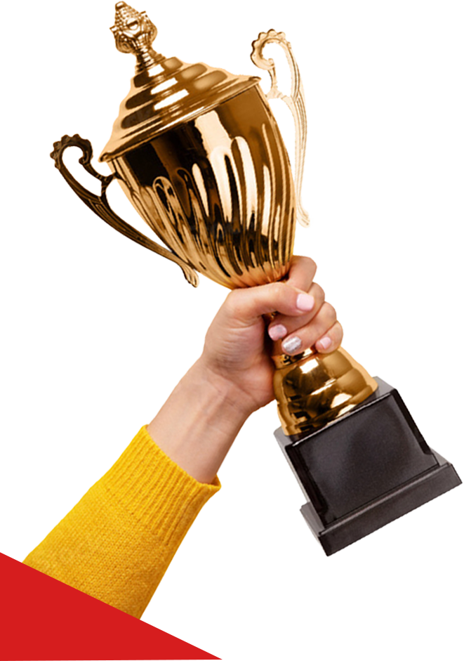 AWARDS & RECOGNITIONS Image of hand holding trophy